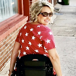 Woman in wheelchair