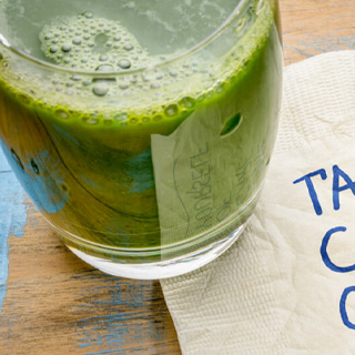 Closeup of green drink