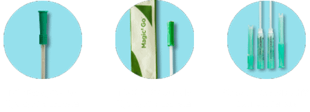 Image of the BD Ready-to-Use Hydrophilic Catheter, Magic3 Go Male Hydrophilic Catheter, and Coloplast SpeediCath Compact Female